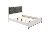 224861Q Sonora Queen Upholstered Panel Bed White