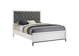 224861Q Sonora Queen Upholstered Panel Bed White