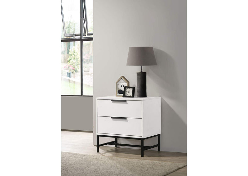 224862 Sonora 2-drawer Nightstand Bedside Table White