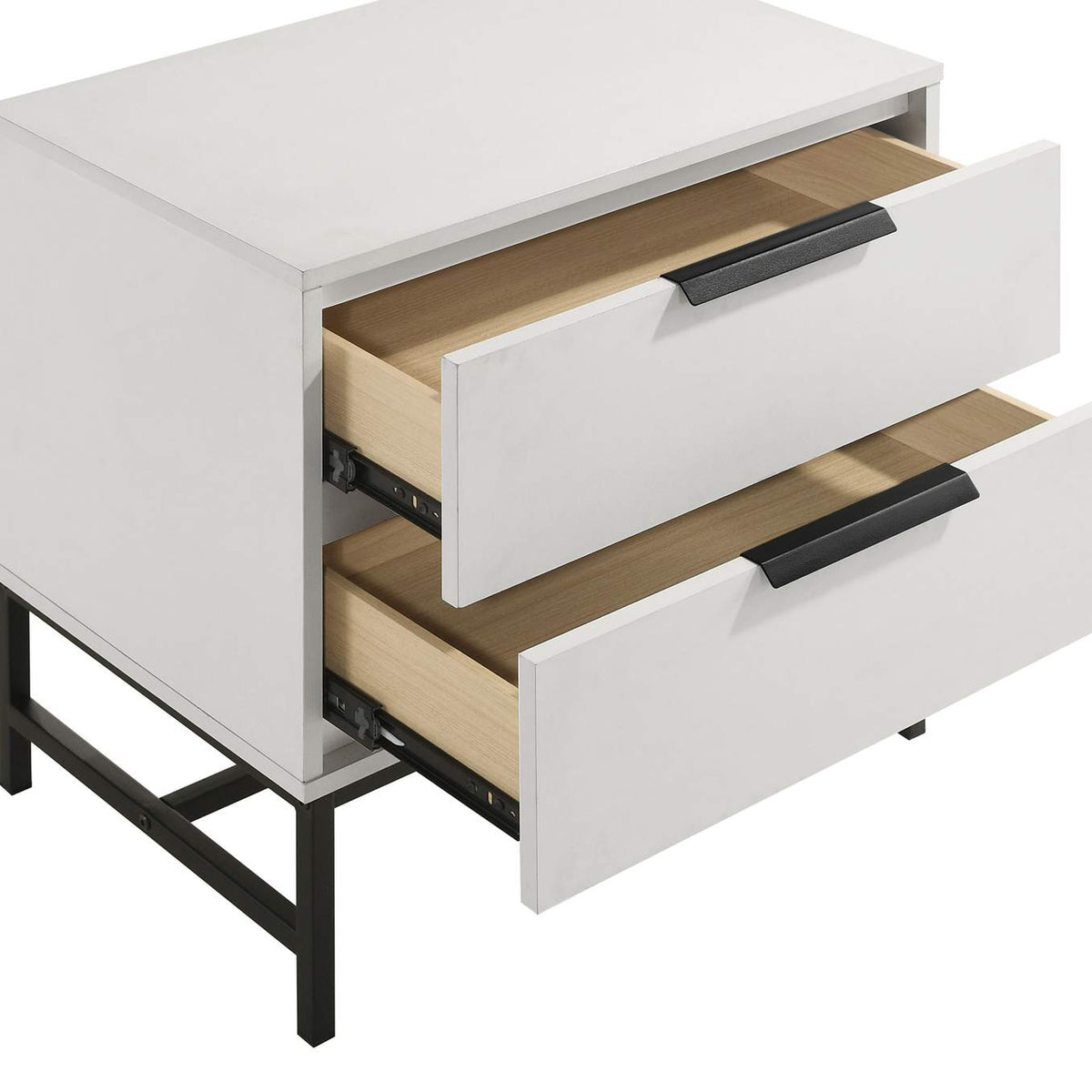 224862 Sonora 2-drawer Nightstand Bedside Table White