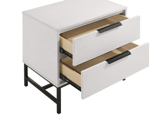 224862 Sonora 2-drawer Nightstand Bedside Table White