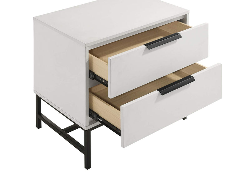 224862 Sonora 2-drawer Nightstand Bedside Table White