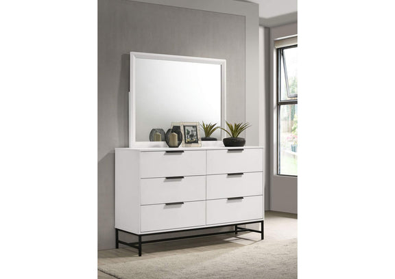 224863M Sonora 6-drawer Dresser with Mirror White
