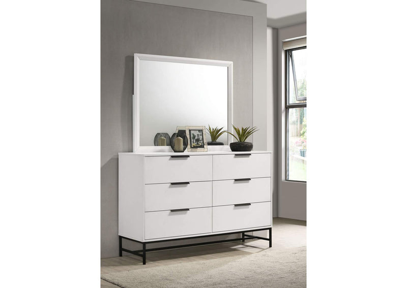 224863M Sonora 6-drawer Dresser with Mirror White
