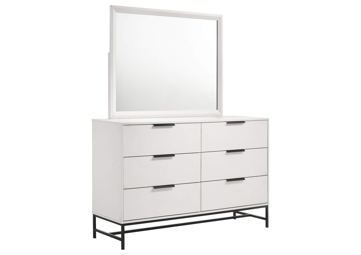 224863M Sonora 6-drawer Dresser with Mirror White