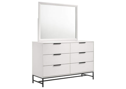 224863M Sonora 6-drawer Dresser with Mirror White
