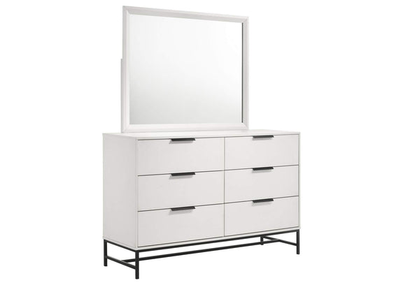 224863M Sonora 6-drawer Dresser with Mirror White
