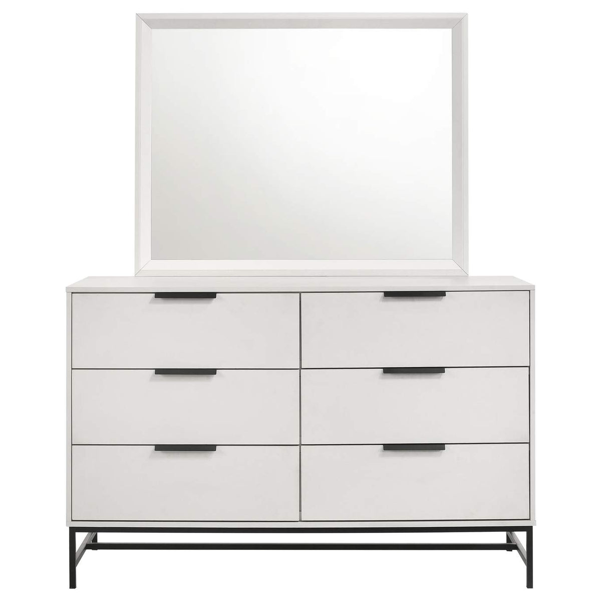 224863M Sonora 6-drawer Dresser with Mirror White