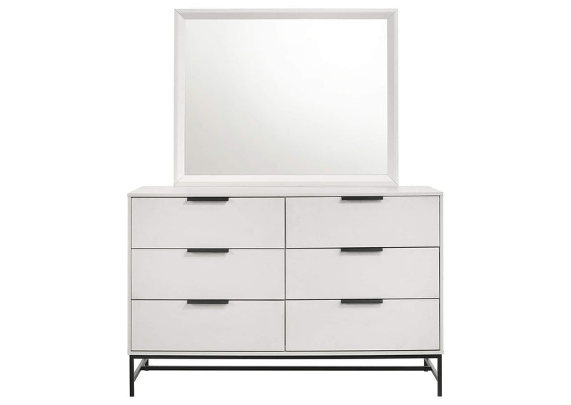 224863M Sonora 6-drawer Dresser with Mirror White