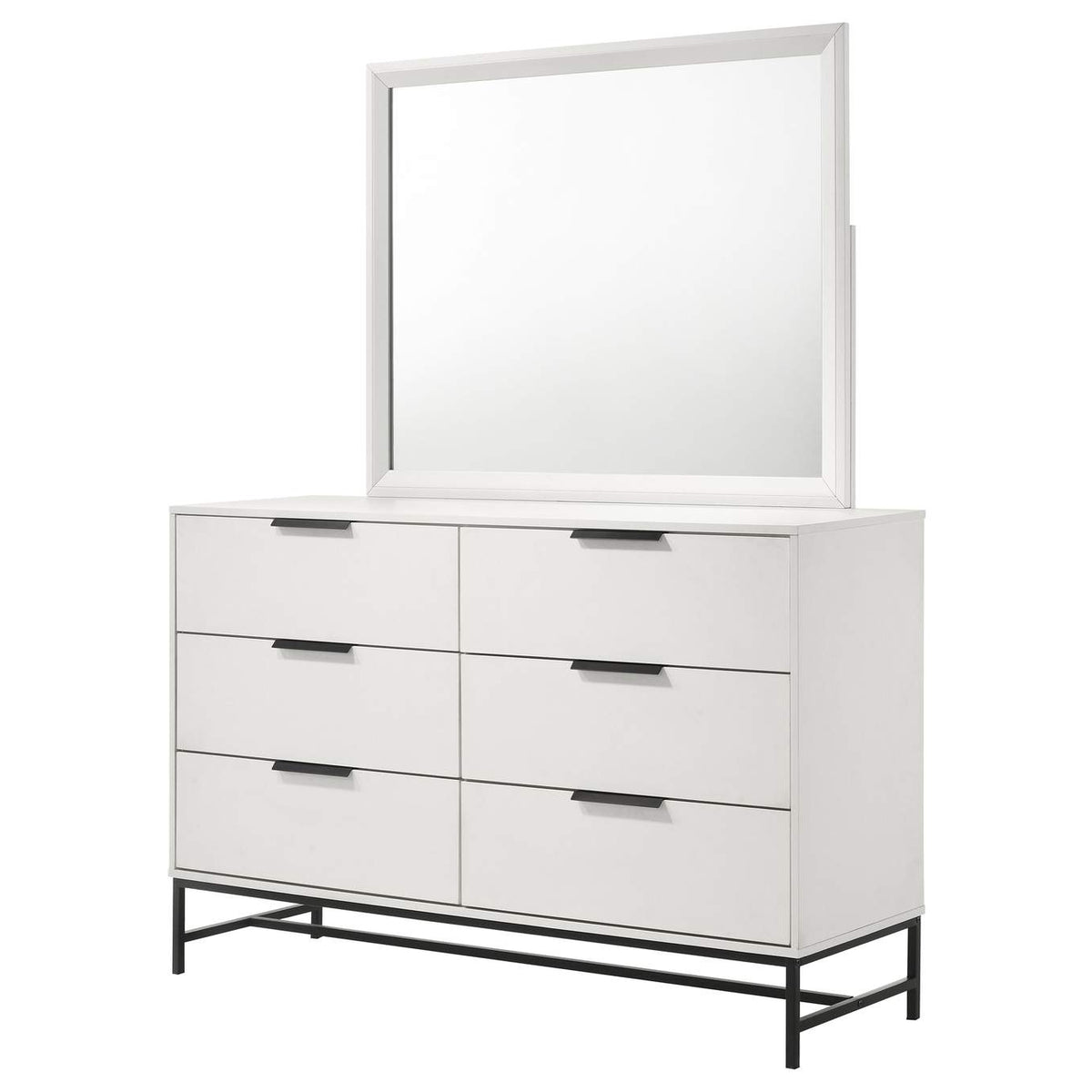 224863M Sonora 6-drawer Dresser with Mirror White