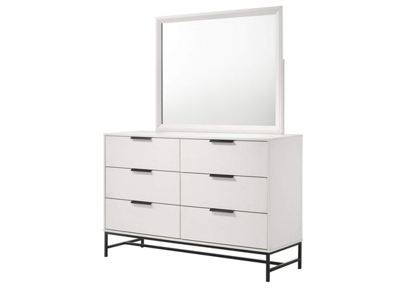 224863M Sonora 6-drawer Dresser with Mirror White