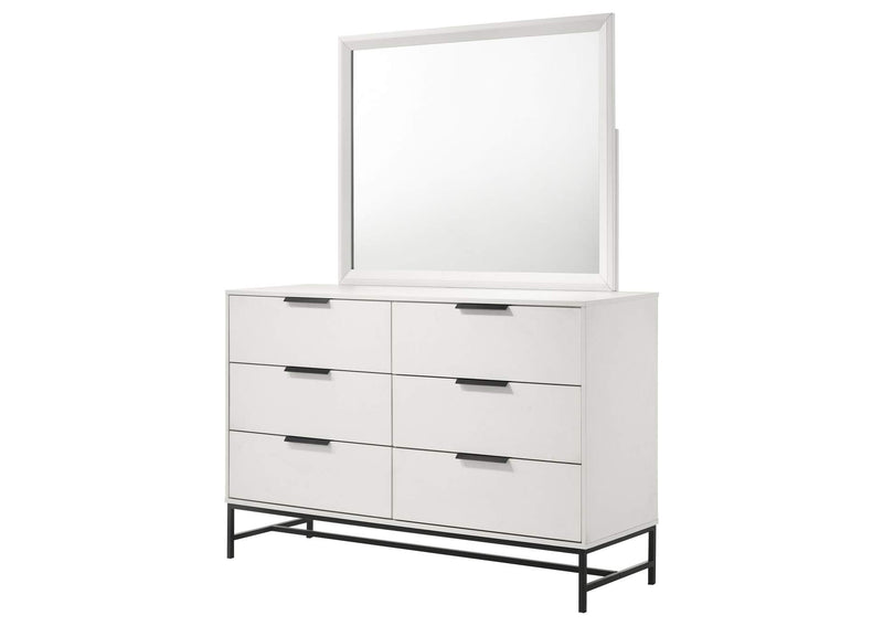 224863M Sonora 6-drawer Dresser with Mirror White