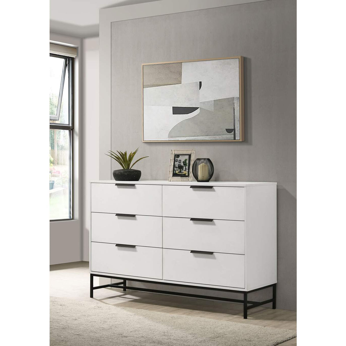 224863 Sonora 6-drawer Bedroom Dresser White