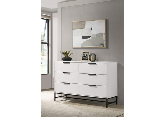 224863 Sonora 6-drawer Bedroom Dresser White