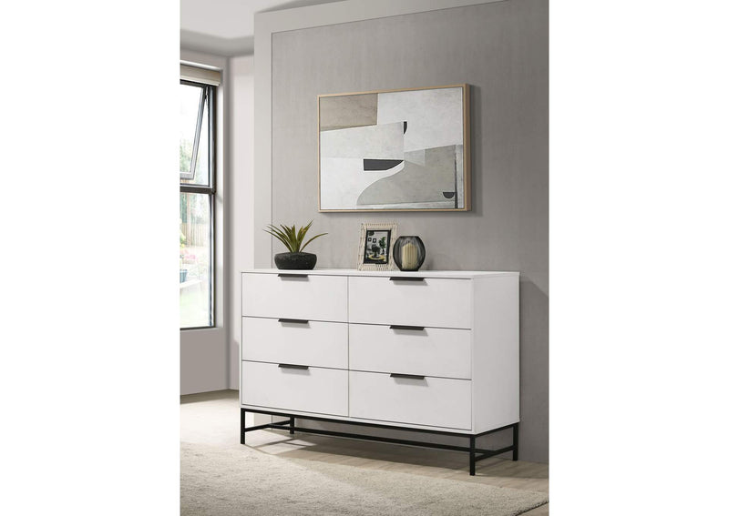 224863 Sonora 6-drawer Bedroom Dresser White