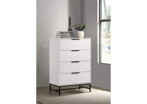 224865 Sonora 4-drawer Bedroom Chest White