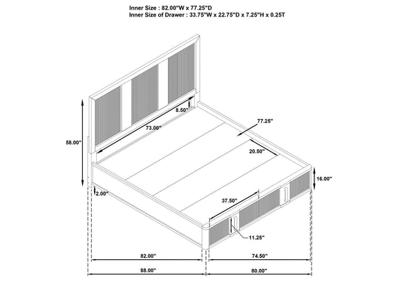 224900KE-S4 Terrace 4-piece Eastern King Bedroom Set Ash Brown