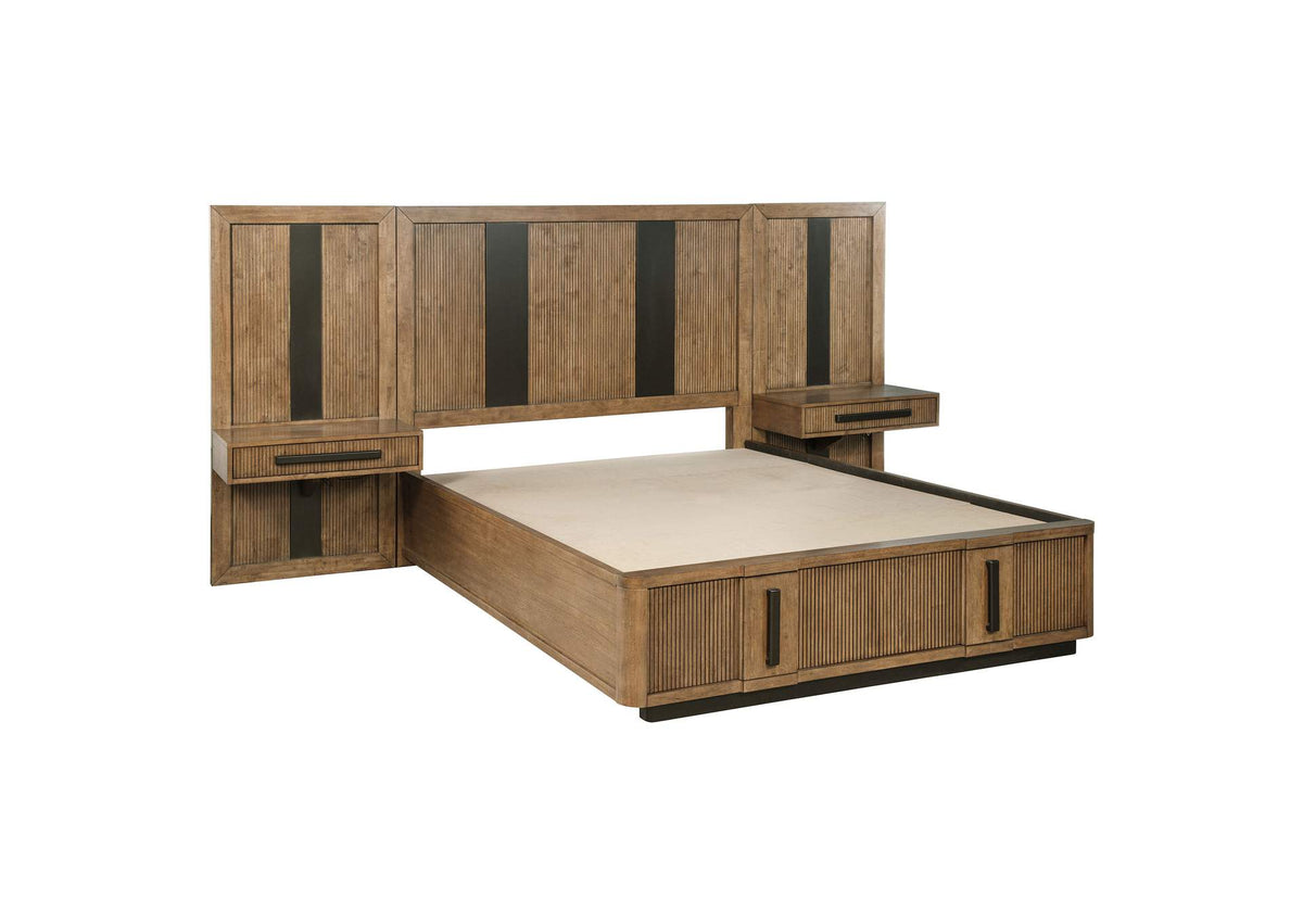 224900KW-S3P Terrace California King Wall Panel Storage Bed Ash Brown