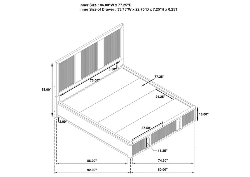 224900KW-S4 Terrace 4-piece California King Bedroom Set Ash Brown