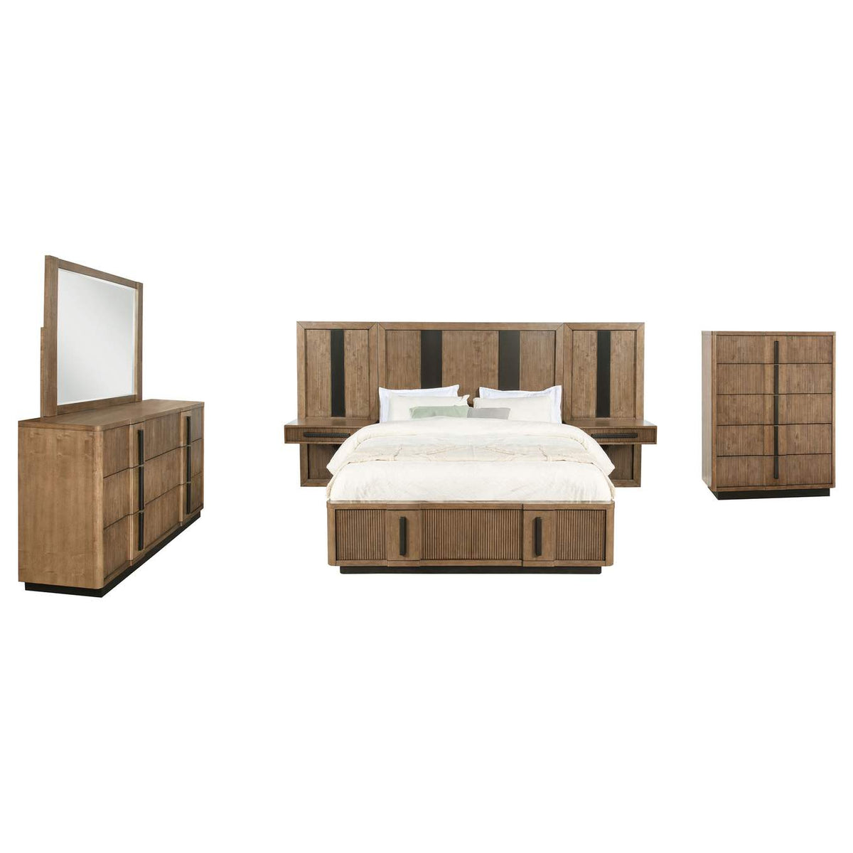 224900KW-S6P Terrace 6-piece California King Panel Bedroom Set Ash Brown