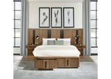 224900Q-S3P Terrace Queen Wall Panel Storage Bed Ash Brown