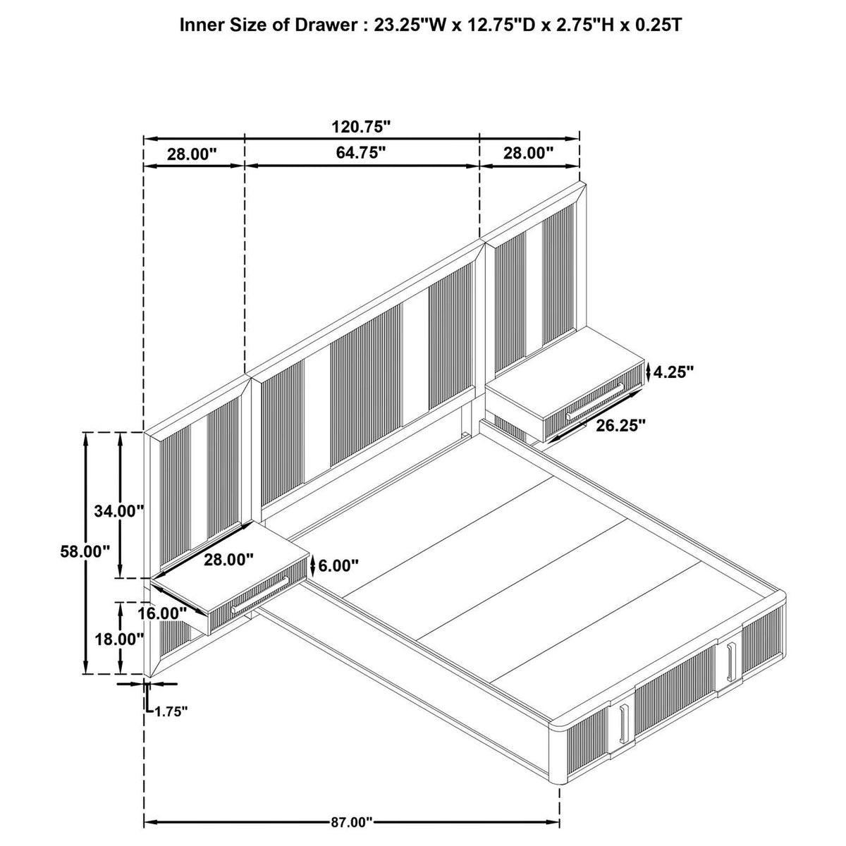 224900Q-S6P Terrace 6-piece Queen Panel Bedroom Set Ash Brown