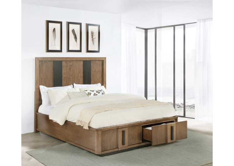 224900Q Terrace 2-drawer Queen Storage Bed Ash Brown
