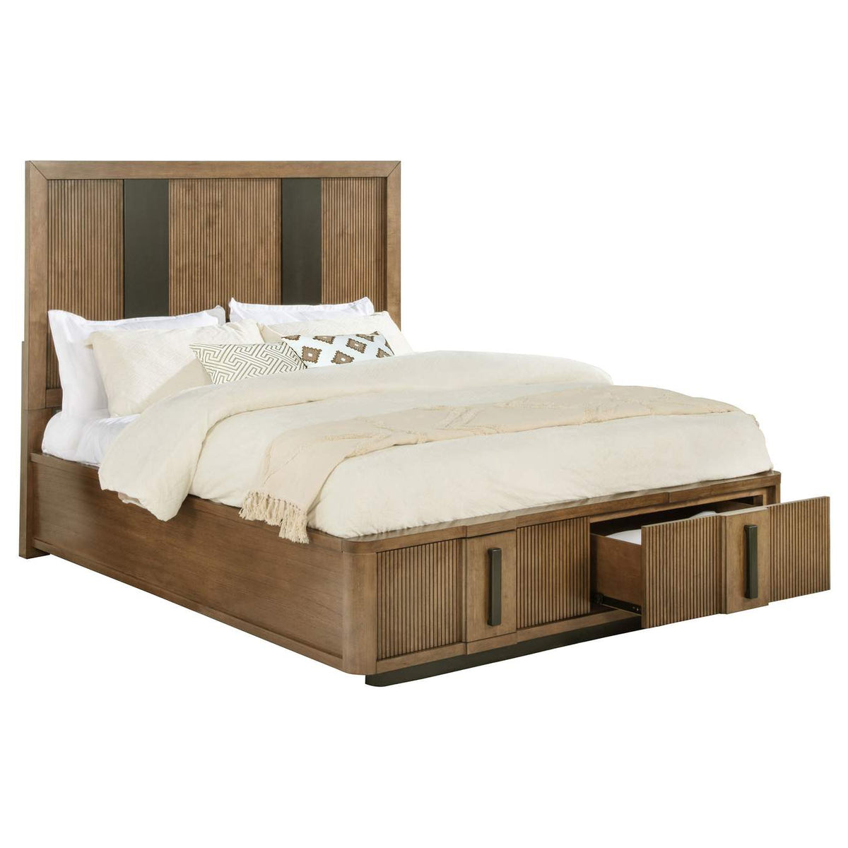 224900Q Terrace 2-drawer Queen Storage Bed Ash Brown