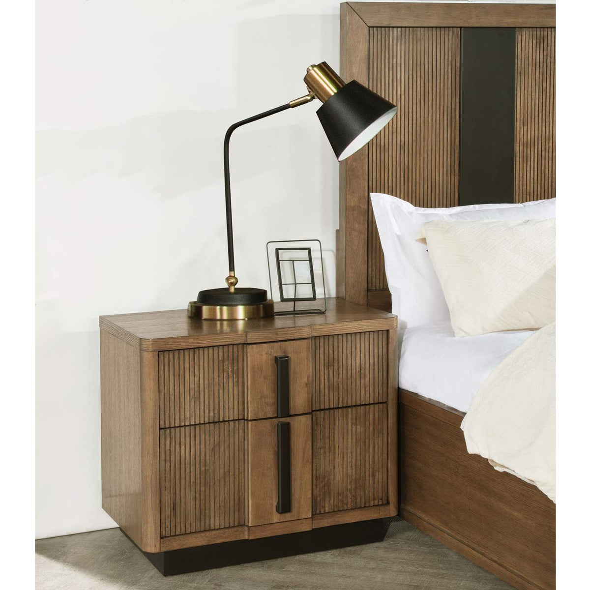 224902 Terrace 2-drawer Nightstand Bedside Table Ash Brown