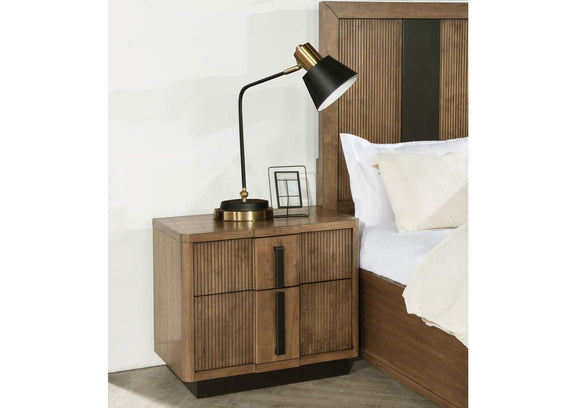 224902 Terrace 2-drawer Nightstand Bedside Table Ash Brown