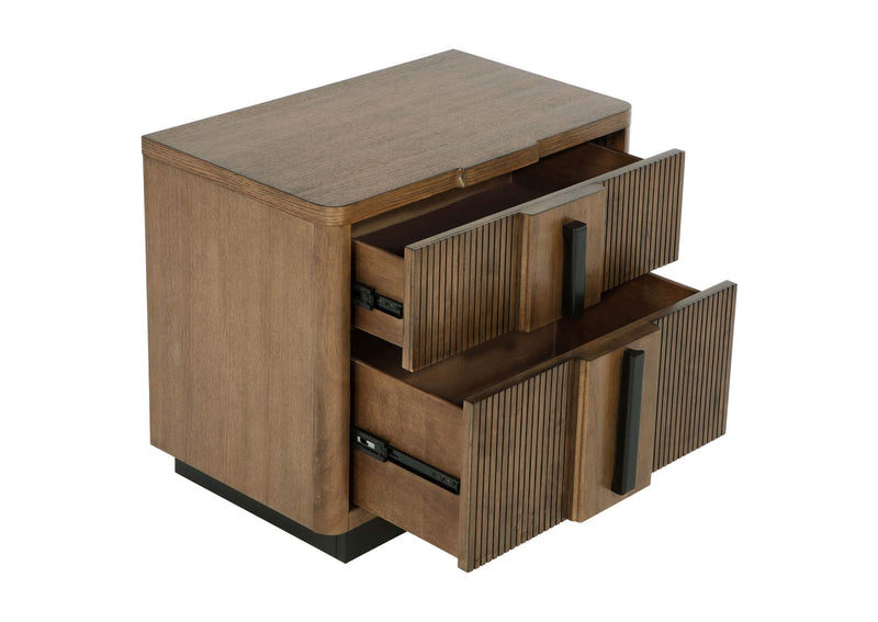 224902 Terrace 2-drawer Nightstand Bedside Table Ash Brown