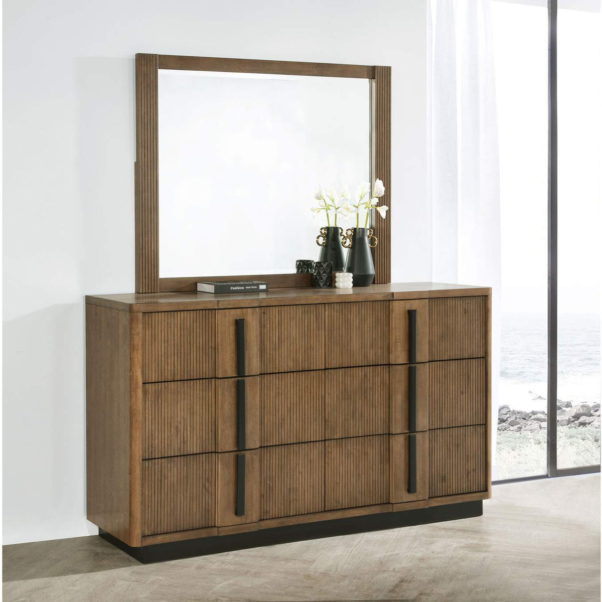 224903M Terrace 6-drawer Dresser and Mirror Ash Brown