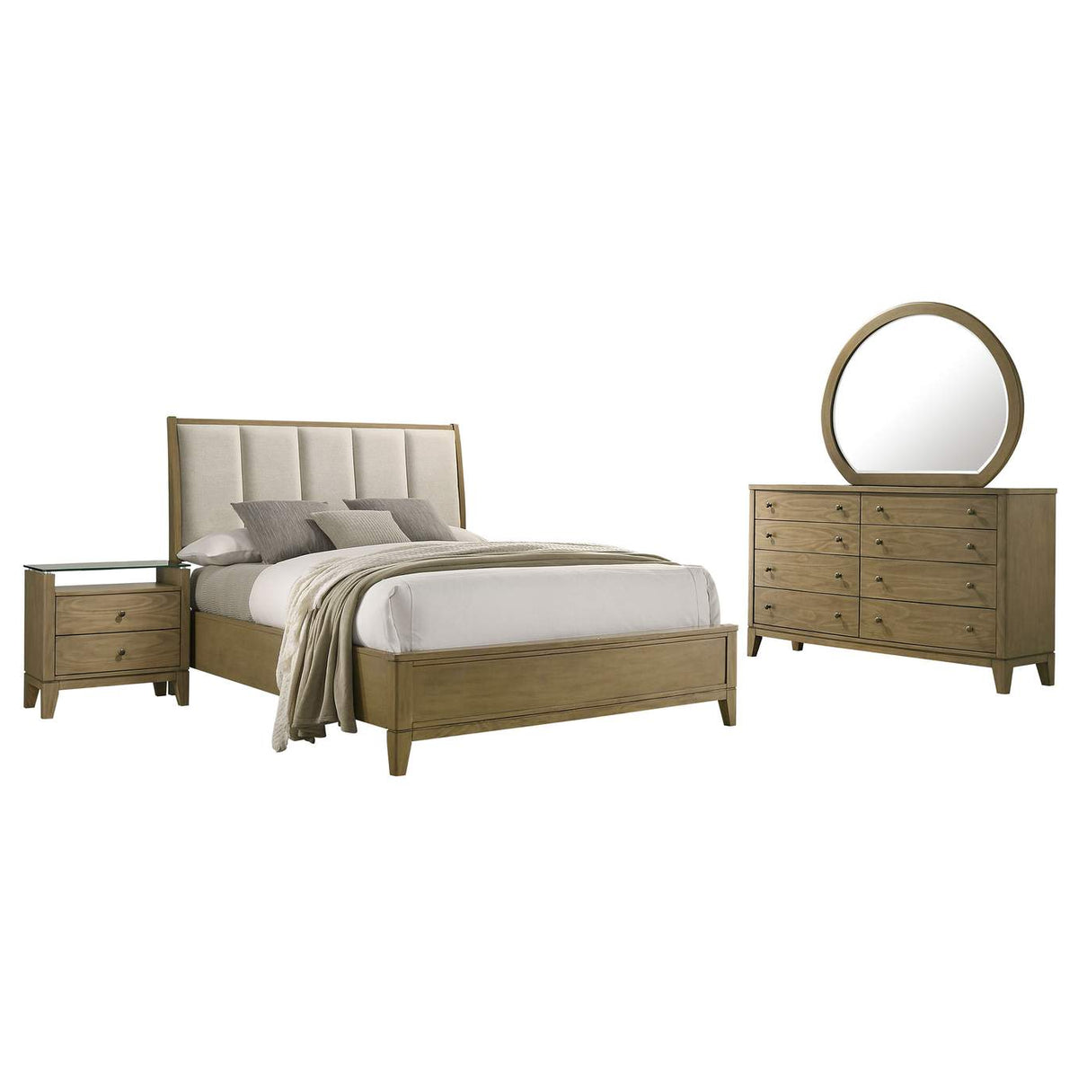 224921KE-S4 Granada 4-piece Eastern King Bedroom Set Natural Pine
