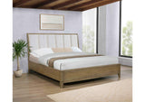 224921KE Granada Upholstered Eastern King Panel Bed Natural Pine