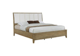 224921KE Granada Upholstered Eastern King Panel Bed Natural Pine