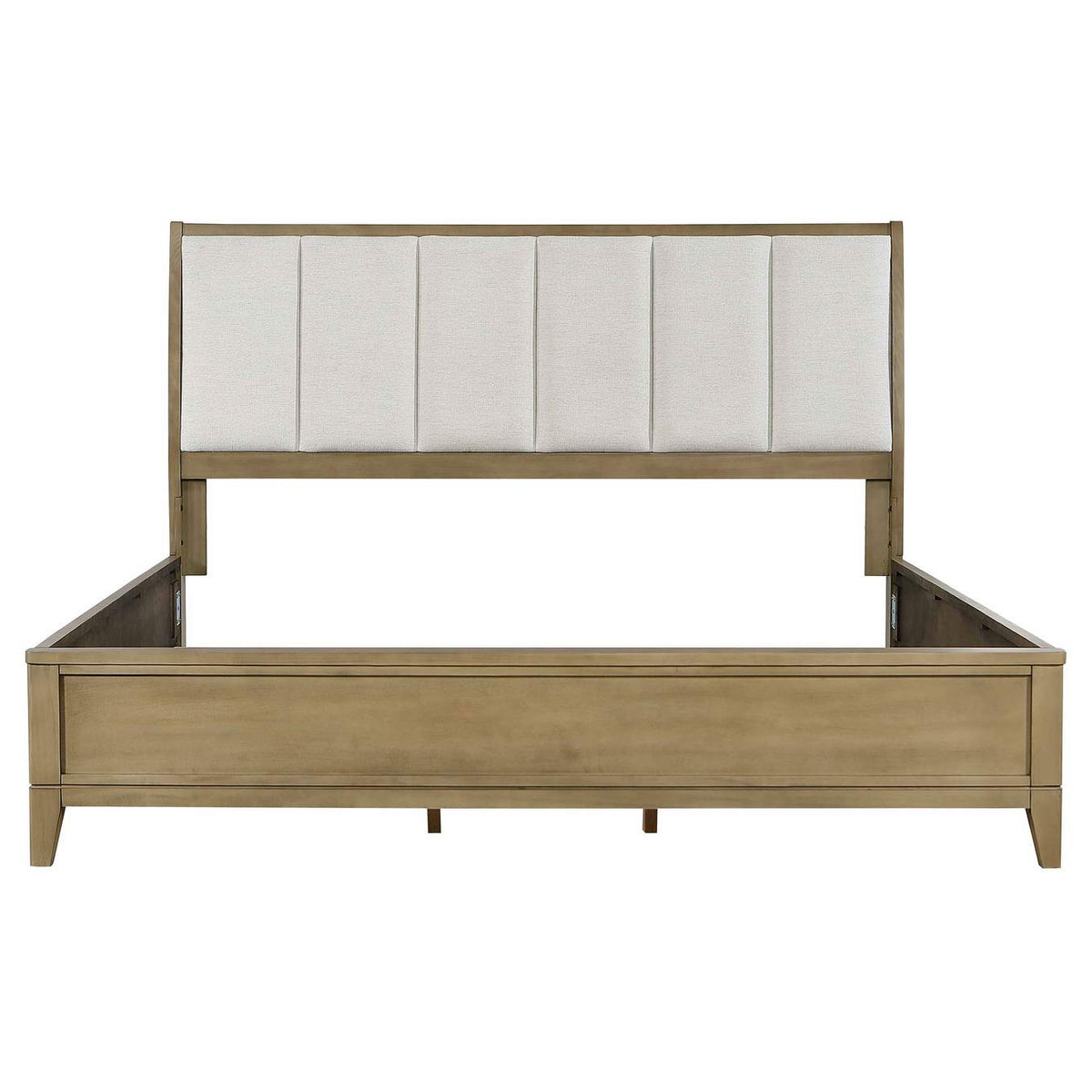 224921KE Granada Upholstered Eastern King Panel Bed Natural Pine