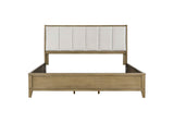 224921KE Granada Upholstered Eastern King Panel Bed Natural Pine