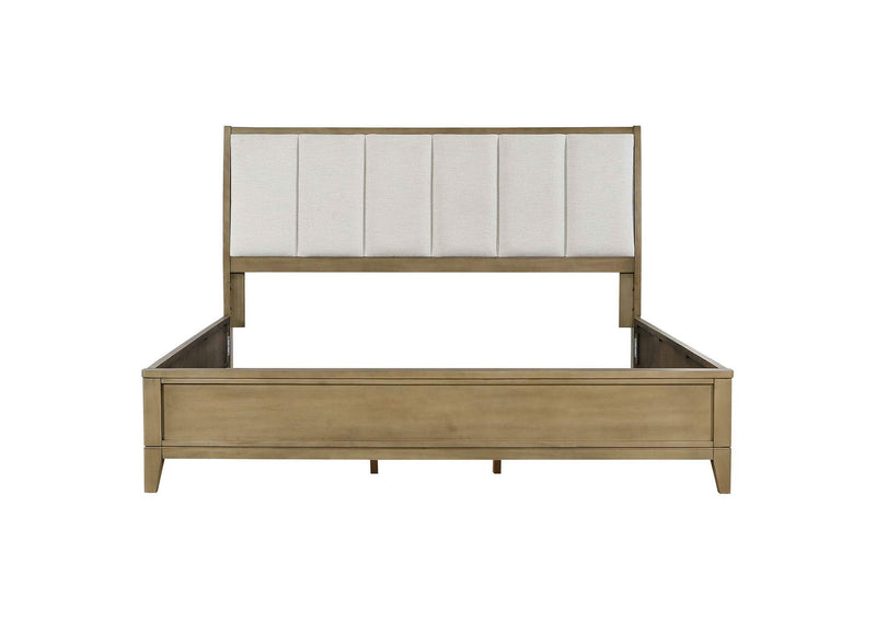 224921KE Granada Upholstered Eastern King Panel Bed Natural Pine