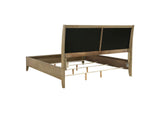 224921KE Granada Upholstered Eastern King Panel Bed Natural Pine
