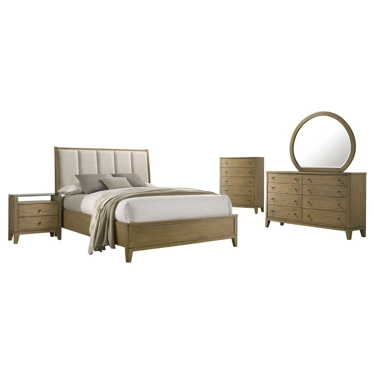 224921KW-S5 Granada 5-piece California King Bedroom Set Natural Pine