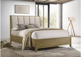 224921KW Granada Upholstered California King Panel Bed Natural Pine