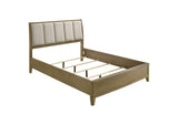 224921KW Granada Upholstered California King Panel Bed Natural Pine