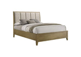 224921KW Granada Upholstered California King Panel Bed Natural Pine