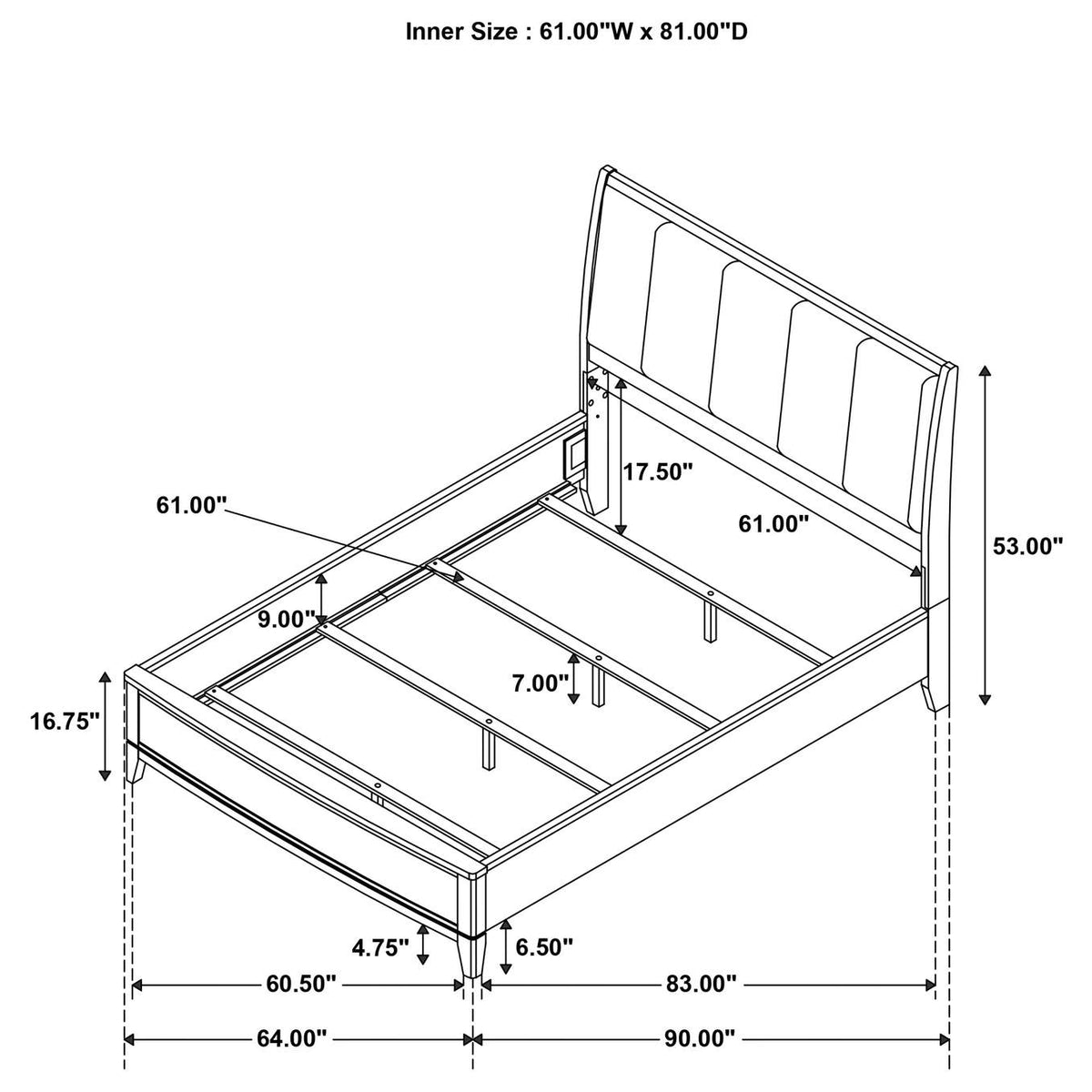 224921Q-S4 Granada 4-piece Queen Bedroom Set Natural Pine
