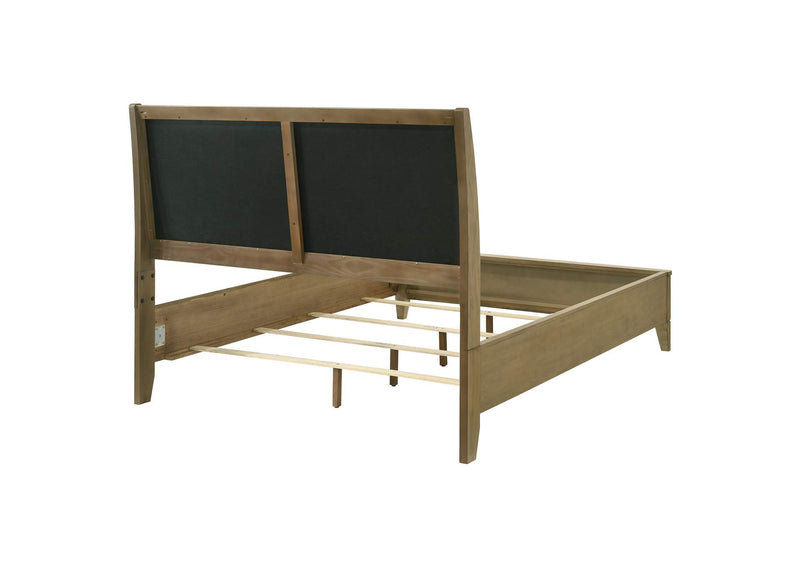 224921Q Granada Upholstered Queen Panel Bed Natural Pine