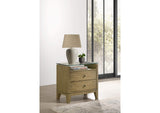 224922 Granada 2-drawer Glass Top Nightstand Natural Pine