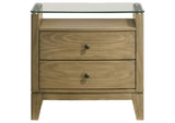 224922 Granada 2-drawer Glass Top Nightstand Natural Pine