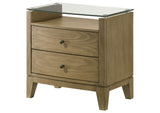 224922 Granada 2-drawer Glass Top Nightstand Natural Pine