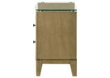 224922 Granada 2-drawer Glass Top Nightstand Natural Pine