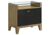 224922 Granada 2-drawer Glass Top Nightstand Natural Pine